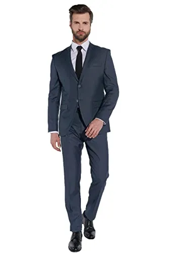 Steffen Klein Herren Designer Anzug - Slim Fit - Größe 52 - Zweiteiler Business Anzug - Graublau