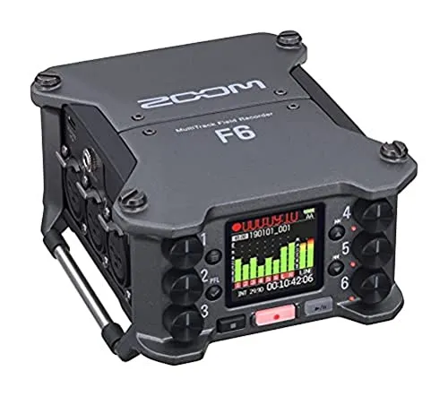 Zoom F6 - Professioneller 6-Kanal 14-Spur MultiTrack Field Recorder, 32-Bit-Technologie und hochwertige Mikrofonvorverstärker für perfekte Podcasts und Filmton