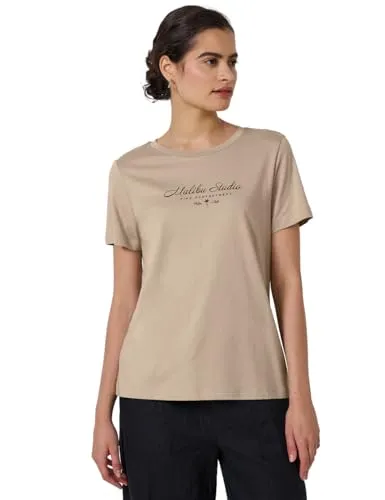 STREET ONE STUDIO T-Shirt im soften Baumwoll-Mix beige 42 EU - Shirts – Komfortables T-Shirt aus 50% Baumwolle und 50% Modal, pflegeleicht und ideal für den lässigen Look.