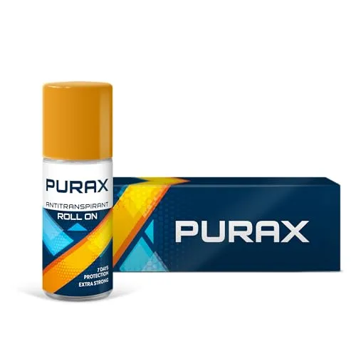 Purax Antitranspirant Roll On Extra Strong 50 ml, Deo Roll on gegen Schweiß, langanhaltende Frische und Verlässlichkeit
