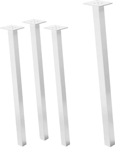 ML-Design 4er Set Tischbeine schräg 72 cm, Weiß glänzend