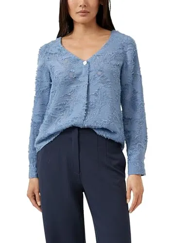 s.Oliver Bluse mit 3D-Effekt und V-Ausschnitt von s.Oliver