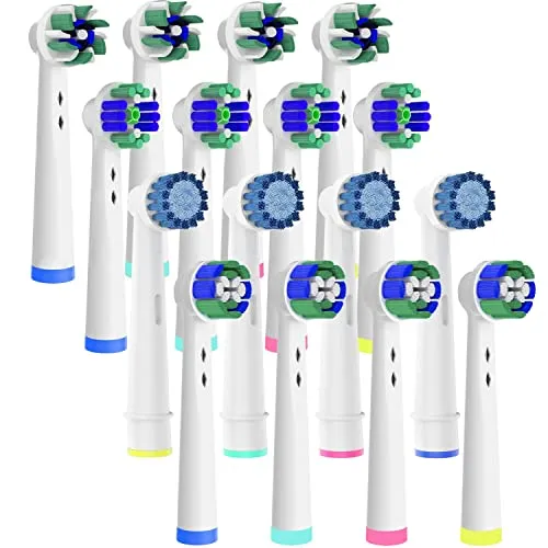 Stück Aufsteckbürsten Kompatibel mit Oral B Elektrische Zahnbürste, Sensitive, Precision Clean, Cross Clean, 4pcs 3D Whitening, Vier Modelle in einer Packung 16
