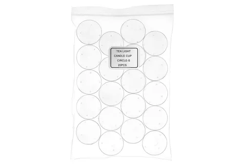DistrEbution Teelichthalter Teelichthüllen Transparente Kunststoffhüllen, Transparente Hülle für DIY Teelichter, stabil und wiederverwendbar