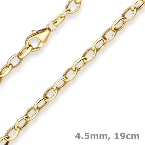 4,5mm Erbskette Goldarmband 375 Gold Gelbgold 19cm - Elegantes Damenarmband aus 375 Gelbgold, Länge 19 cm. Ideal für jeden Anlass und ein zeitloses Schmuckstück, das stilvolle Akzente setzt.