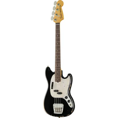 Fender JMJ Mustang Bass R.Worn RW BK - E-Bass der Artist Serie mit Road Worn Nitro Lackierung, ideal für kreative Musiker, die einen einzigartigen Sound und Look schätzen. Inklusive Deluxe Gigbag.