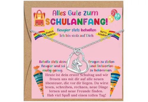 Luckeey Einhorn Kette für Mädchen zur Einschulung von LuxusKollektion
