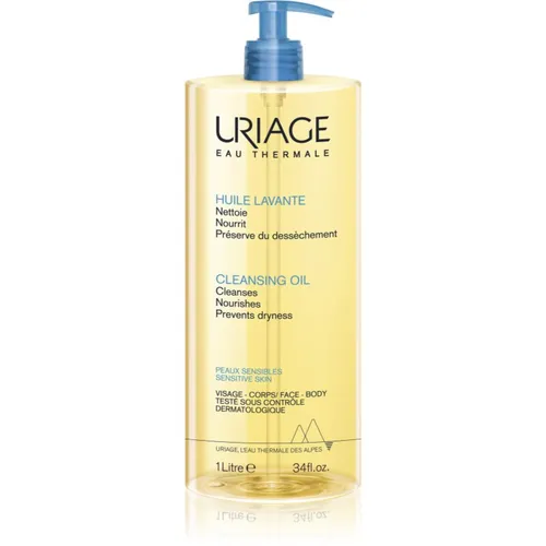 Uriage Hygiène Cleansing Oil - Badeöl für Gesicht und Körper 1000 ml - Körperöle, 1000 ml Gesichtsreinigung, lindert Spannungen und schützt vor Reizungen, ohne Seifenzusatz für sanfte Pflege.