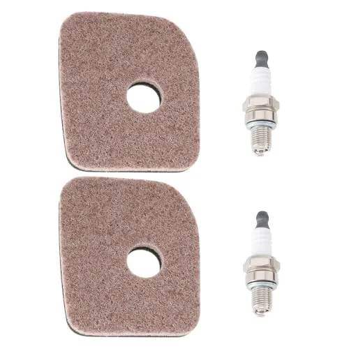 OTOTEC 2 Sets Trimmer-Luftfilter Und Zündkerzen-Kit Rasenmäher-Reparatur-Tune-Up-Kit Ersatz Kompatibel mit Stihl HS81R HS81T HS86R HS86T