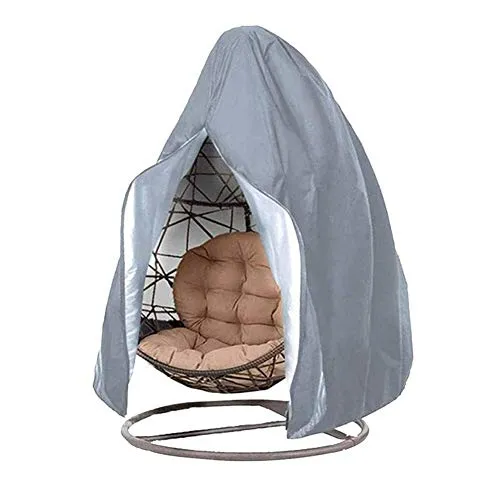 HONCENMAX Abdeckung für Hängesessel/Schwingsessel/Hängekorb mit Reißverschluss - Garten Rattan Wicker Hängesessel wasserdichte Möbel Schutzhülle - Oxford 210D Gewebe und Innen mit PVC Beschichtet