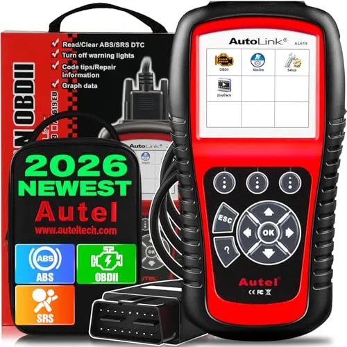 Autel AutoLink AL619 OBD2 Scanner, Auto ABS/SRS Diagnosegerät, Zurücksetzen der ABS Airbag Warnleuchten, OBDII Funktion mit Live-Daten, Ready-Test, Erweiterte von ML619/ ML519/ AL519