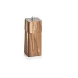 Zeller Salz- und Pfeffermühle aus echtem Akazienholz 25567 , Maße (L x B x H): ca. 5 x 5 x 13,5 cm