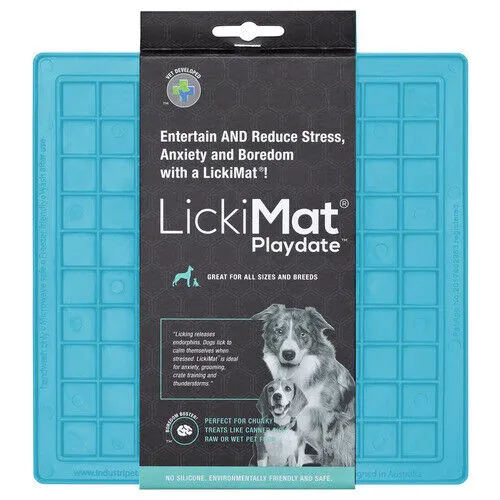 LickiMat Classic Playdate Futtermatte 20x20cm türkis für Hunde - angstlösend