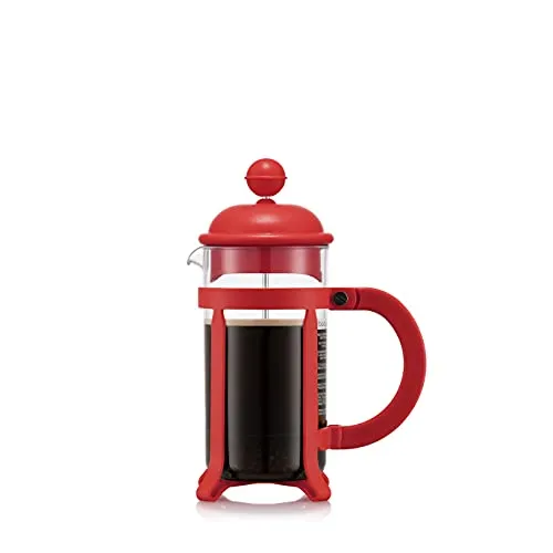 Bodum Java 1903-04 Kaffeebereiter, Gestell und Deckel aus Kunststoff, 3 Tassen, 0,35 l, Rot