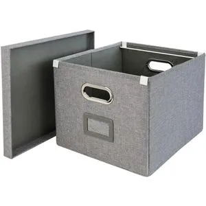 HMF Hängeregister-Box 250473-12, A4, für 30 Hängemappen, mit Deckel, grau