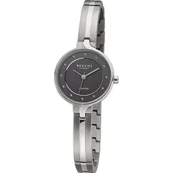 Regent Damen Analog Quarz Uhr 12290498 - Elegante Armbanduhr aus leichtem Titan, 26mm Durchmesser, mit grauem Zifferblatt und 3bar Wasserdichtigkeit – ideal für stilbewusste Damen.