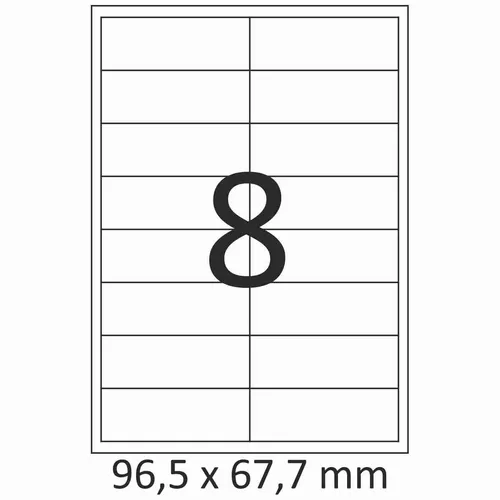 Etiketten A4 96,5 x 67,7mm 100 Blatt = 800 Stück