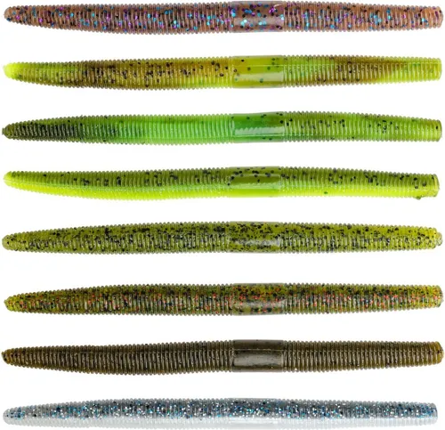 Strike King Shim-E-Stick 12,5cm - 7 Gummiwürmer, Strike King Farbe:Watermelon-Blk Flk