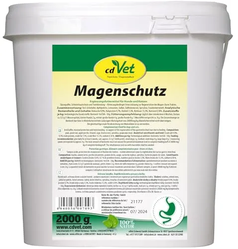 cdVet Magenschutz 2kg - Ergänzungsfuttermittel für Hunde und Katzen - Hochwertiges Ergänzungsfuttermittel für Hunde und Katzen zur Unterstützung der Magen-Darm-Funktion. 100% natürliche Inhaltsstoffe ohne Zusätze, ideal für die tägliche Fütterung.
