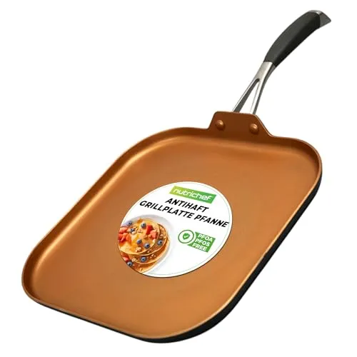 Produktbild NutriChef Kupfer Bratpfanne Induktion 28 cm – Antihaft, Ofenfest, Spülmaschinenfest