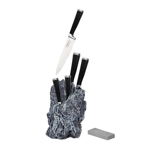 STONELINE Messer-Set, 7-tlg. mit ergonomischem Griff - Küchenmesser-Set mit 1x Kochmesser (ca. 34 cm) und 6 weiteren hochwertigen Messern, ergonomisch gestaltet für rutschfesten Halt und optimale Handhabung.