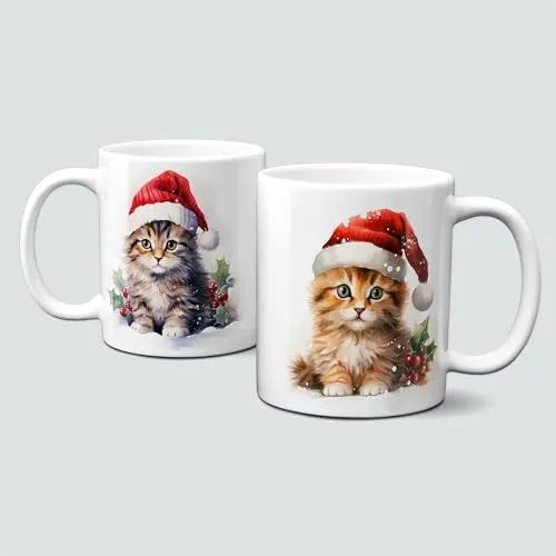 online-hut - Tasse - Kaffeebecher - Weihnachtstasse - Wintertasse - Weihnachten - xmas - Winter - Geschenkidee - Katze - Cat - LT-724