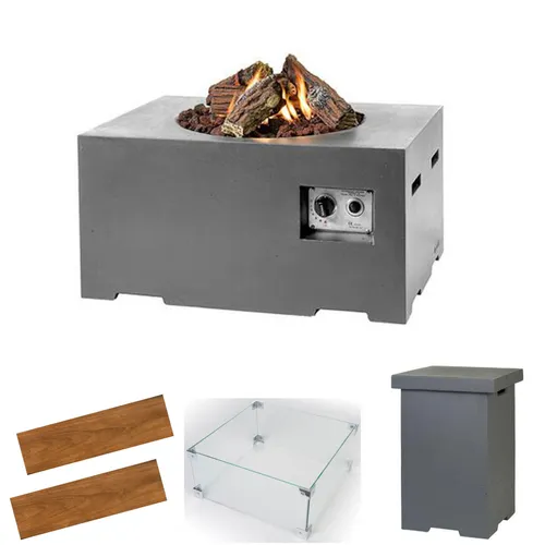 Happy Cocooning Mania Feuertisch Komplettset mit Lavasteinen - Genießen Sie gemütliche Abende im Freien mit dem Happy Cocooning Feuertisch. Wetterfest und stylisch in Beton-Optik, sorgt er für eine behagliche Atmosphäre ohne Rauch und Holzpflege.