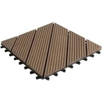 KARAT WPC Klickfliese Classic Wetterbeständige Terrassenfliese Dunkelbraun 30 x 30 cm