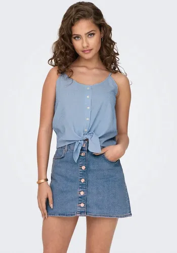 ONLY Trägertop ONLLECEY SL KNOT SINGLET NOOS WVN Materialmix, regular fit