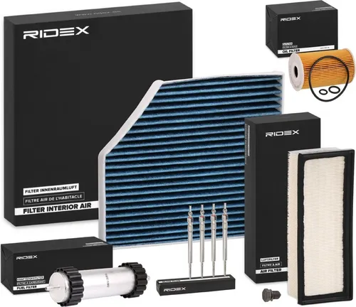 RIDEX Inspektionspaket Filterset für AUDI A4 Avant (8K5, B8) Q5 (8RB) A5 Sportback (8TA) A4 Limousine (8K2, B8) A5 Coupe (8T3) A4 Allroad (8KH, B8)