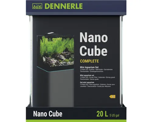 DENNERLE Mini-Aquarium Set Nano Cube Complete 2022, Schwarz in weiß von Dennerle