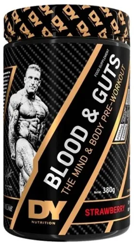 Dorian Yates Nutrition - Blood & Guts | Pre Workout Booster Erdbeere 380g - Energie & Fokus für dein Training: Angereichert mit Koffein und hochwertigen Inhaltsstoffen, steigert dieser Booster die Ausdauer und sorgt für intensivere Workouts.