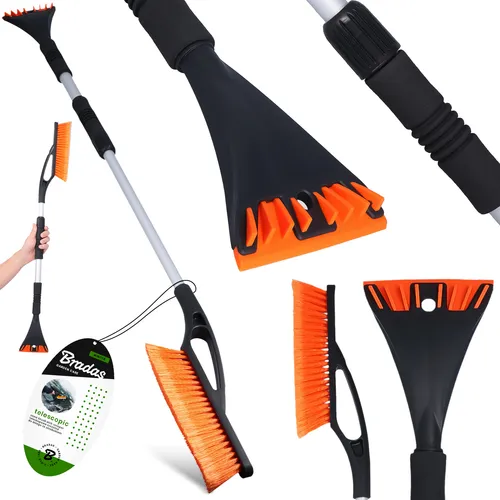 Eiskratzer Teleskop 89-117 cm Schnee Bürste Auto Besen Schneebesen Schneefeger