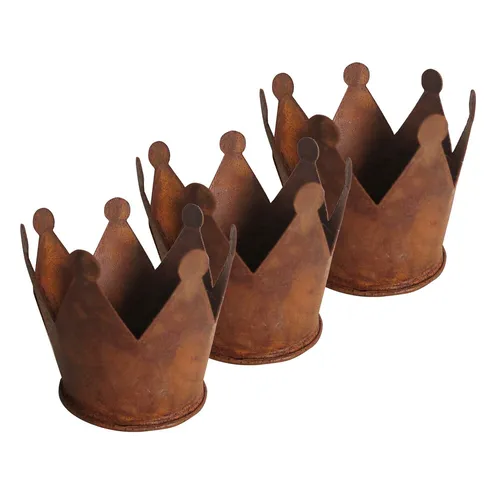 Gartendeko Rost Krone Ø6,5 cm Edelrost Metall Garten Deko Metallkrone Rostkrone
