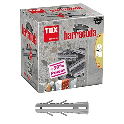 TOX Spreizdübel Barracuda 8 x 40 mm, Dübel für Vollbaustoffe, 100 % Nylon, 100 Stück, 013100061