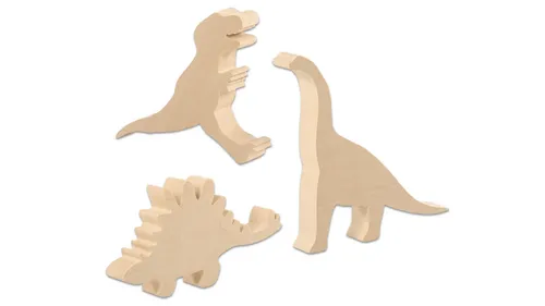 EDUPLAY Schnitz-Rohlinge „Dinosaurier“, 3er-Set