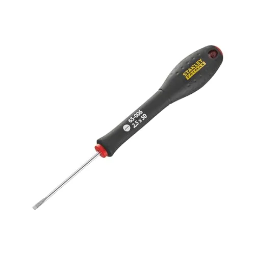 Stanley FatMax Schraubendreher Schlitz 0-65-006 (Parallelspitze 2,5 mm, 50 mm Schwertlänge, Chrom-Vanadium, Soft-Grip)