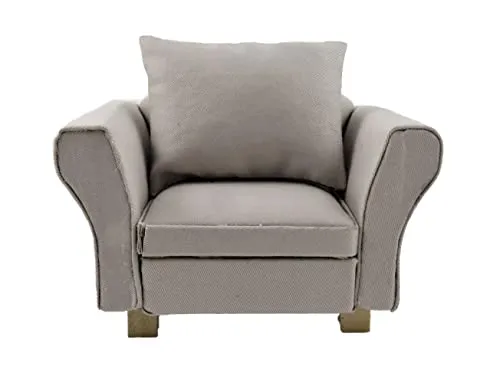 Melody Jane Puppenhaus Grau Modern Sessel & Kissen Miniatur Wohnzimmer Möbel