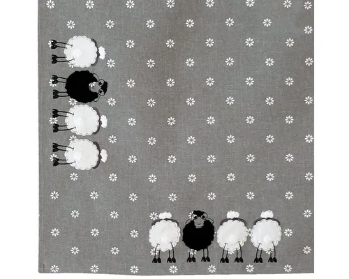 matches21 HOME & HOBBY Tischdecke Tischdecke BRENDA Stick & Applikation Schafe Polyester 85 x 85 cm (1-tlg), Pflegeleicht & waschbar bei 30 °C