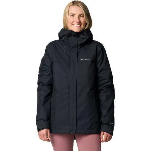 Columbia Hikebound II Interchange Jacket - Damen Doppeljacke in Schwarz - Doppeljacke für Damen mit wasserdichtem Omni-TECH Material, ideal für wechselhaftes Wetter. 3-in-1-System bietet Flexibilität und Komfort bei Outdoor-Aktivitäten.