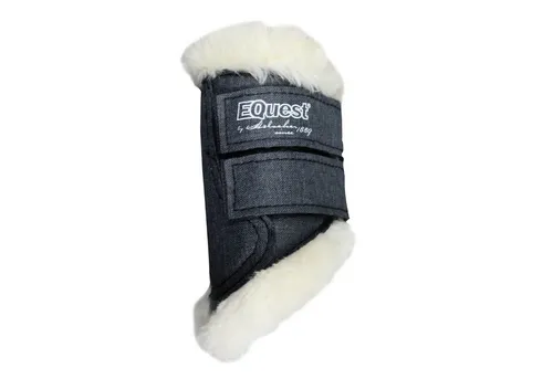 EQuest Gamaschen Softgamasche für Mini-Shetty, 2er Set - Schwarz - Hochwertige Gamasche für Mini-Shettys, bietet optimalen Schutz und Komfort dank weichem Weblammfell – ideal für Training und Weide.