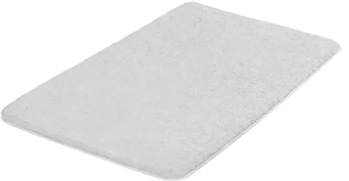 Kleine Wolke Badematte MEADOW, Silbergrau, 90 x 60 cm - Pflegeleichte Badematte aus Polyester, rutschhemmend und fußbodenheizungsgeeignet – ideal für ein sicheres und stilvolles Badezimmer.