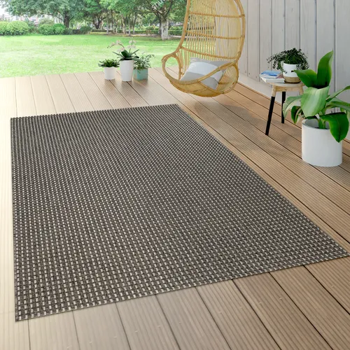 In- & Outdoor Flachgewebe Teppich in Sisal-Optik, Uni Braun Grau, 120x170 cm - Genießen Sie tropisches Flair auf Balkon oder Terrasse! Dieser pflegeleichte Teppich aus strapazierfähigem Polypropylen ist wetterfest, UV-beständig und ideal für jedes Wohnambiente. Hochwertige Qualität für drinnen und draußen!