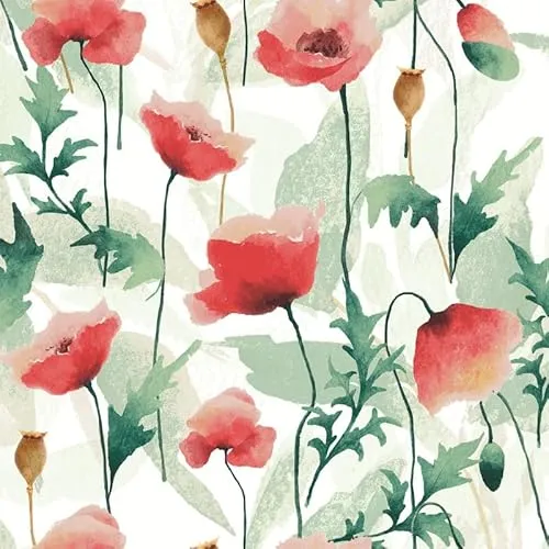 Servietten Blumen Kunstvolle Mohnblumen als Tischdeko. Papierservietten mit Motiv. Auch für Decoupage und Serviettentechnik 33x33cm 20