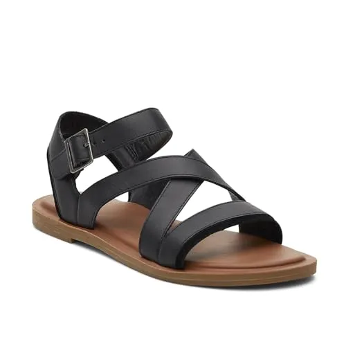 Toms Damen Sloane_schwarz Sneaker, Black Leather Suede, 40 EU