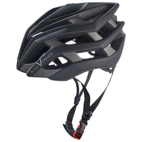 Black Crevice Fahrradhelm Carbon M (55-58 cm) - Leicht & Sicher - Fahrradhelme mit optimaler Anpassung durch verstellbares Kinnband und Drehrad, atmungsaktiv mit waschbarer Polsterung und CE-zertifiziert für höchste Sicherheit.