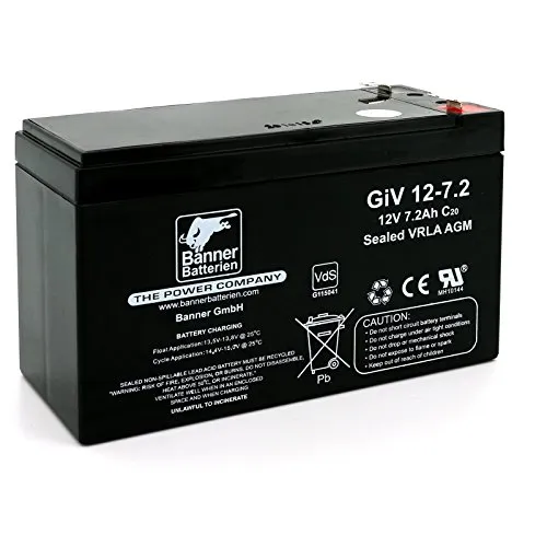 Banner Batterien Stand by Bull 12 Volt 7,2 Ah GIV 12-7.2 - Zuverlässige 12V 7,2Ah Batterie für USV-Anlagen und Sicherheitsbeleuchtung. Wartungsfrei, lageunabhängig und ideal für Industrie und Haushalt.