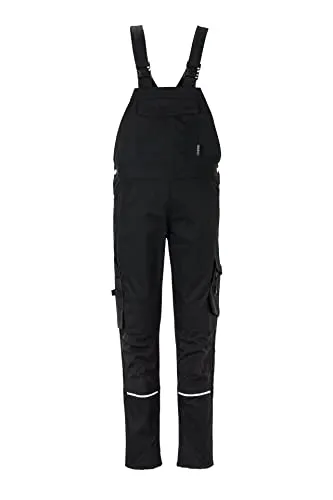 Planam Norit Damen Latzhose schwarz, Größe 34 - Hochwertige Damen Latzhose aus 65% Polyester und 35% Baumwolle, ideal für Beruf und Freizeit, in elegantem Schwarz.
