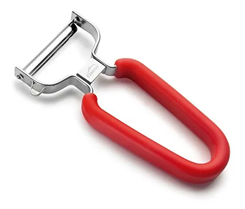 LACOR 60547 Normalen Schäler, Rostfrei, Edelstahl, rot, 12 x 6 x 1 cm