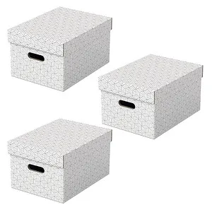 Esselte 3 Home Aufbewahrungsboxen 17,5 l weiß 26,5 x 36,5 x 20,5 cm